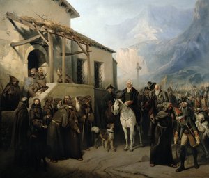 Feldmarszałek Aleksander Suworow na szczycie St. Gothard, 13 września 1799, 1855